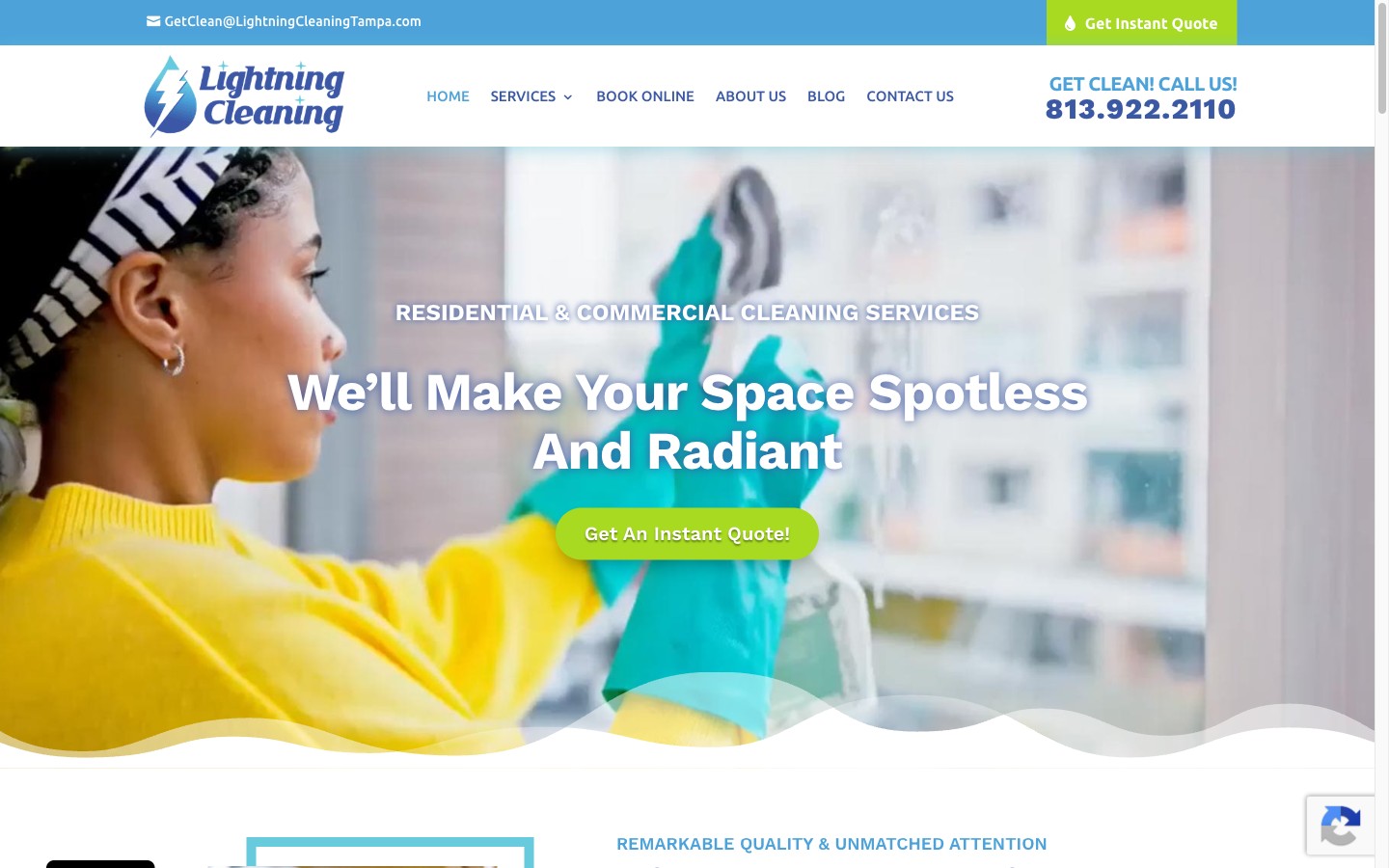 Lightning Cleaning homepage